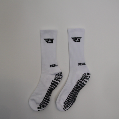 Real Gear Grip Socks White